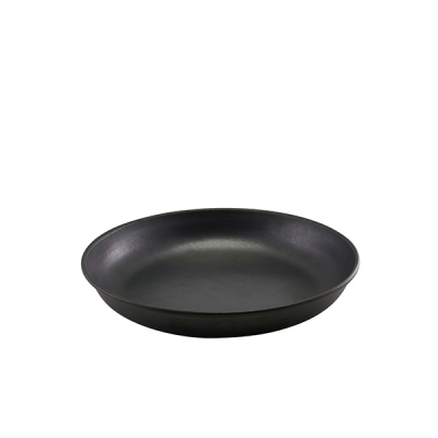 GENWARE BLACK VINTAGE STEEL COUPE PLATE 9.4Inch