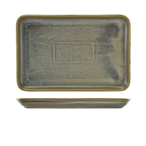 TERRA PORCELAIN MATT GREY RECTANGULAR PLATTER 30 X 20CM