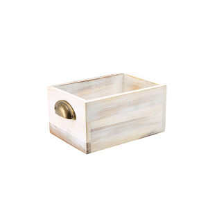 WHITE WASH ACACIA WOOD DISPLAY DRAWER 21.5 X 15 X 11CM