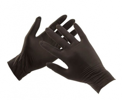 NITRILE POWDERLESS GLOVES MEDIUM BLACK X100