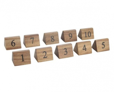 OLYMPIA ACACIA TABLE NUMBER SIGNS 1-10