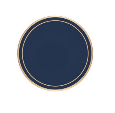 OXFORD ROUND COASTER BLUE 102MM DIAMETER X 10 MELAMINE
