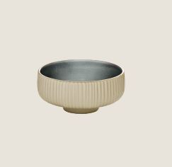 PLAYGROUND NARA GREY ROUND BOWL RELIEF 12CM 11.2OZ X6