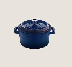 PLAYGROUND CAST IRON COCOTTE ROUND BLUE 10CM 0.35L 11.8OZ