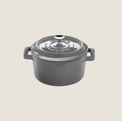 PLAYGROUND CAST IRON COCOTTE ROUND GREY 10CM 0.35L 11.8OZ