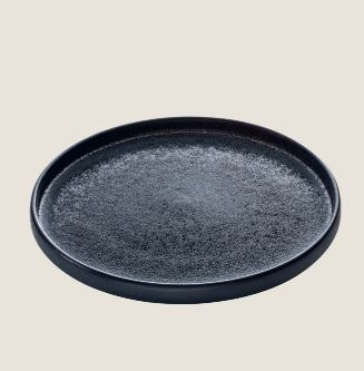 PLAYGROUND NARA BLACK PLATE FLAT ROUND 27CM X6