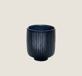 PLAYGROUND NARA BLACK MUG W/O HANDLE RELIEF 0.3L 10.7OZ X6