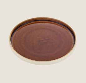 PLAYGROUND NARA BROWN PLATE FLAT ROUND 21CM X6