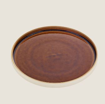 PLAYGROUND NARA BROWN PLATE FLAT ROUND 21CM X6
