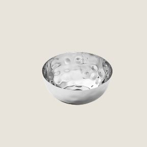 PLAYGROUND S/ STEEL BOWL ROUND HAMMERED 14CM 0.5L 16.9OZ X6