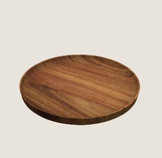 PLAYGROUND ACACIA WOODEN PLATE FLAT ROUND 24CM X6