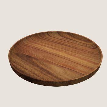 PLAYGROUND ACACIA WOODEN PLATE FLAT ROUND 30CM X6