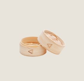 PLAYGROUND MINI BAMBOO STEAMER ROUND 8CM 6CM TALL X6