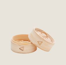 PLAYGROUND BAMBOO STEAMER ROUND 15CM 8CM TALL X6