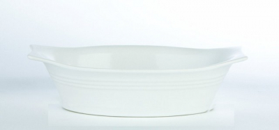 WHITE BAKEWARE OVAL EARED DISH 22.5CM(38CL)/7Inch(13OZ)
