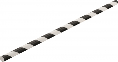 PAPER BLACK STRIPE STRAW X250 BIODEGRADABLE 8Inch 6MM(BORE)