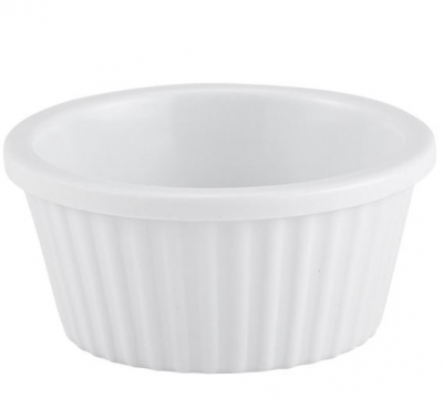 MELAMINE WHITE FLUTED RAMEKIN 1oz