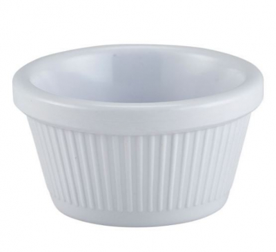 MELAMINE WHITE FLUTED RAMEKIN 2OZ