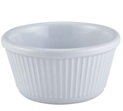 MELAMINE WHITE FLUTED RAMEKIN 4OZ