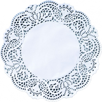 DUNI WHITE ROUND DOILIE 25CM X2000