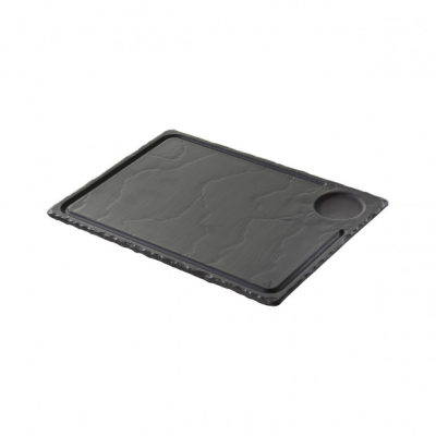 REVOL BASALT MATT BLACK SLATE EFFECT STEAK PLATE 13X9.4Inch