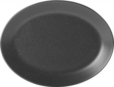 DPS PORCELITE SEASONS GRAPHITE OVAL PLATE 11.8Inch