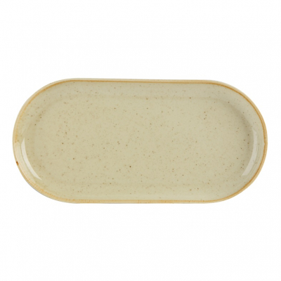 DPS PORCELITE SEASONS WHEAT NARROW OVAL PLATE 12.6X7.9Inch