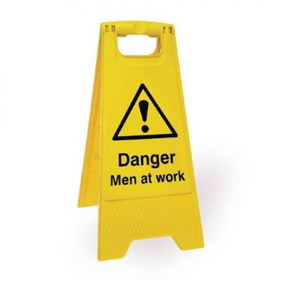FOLDING MEN AT WORK CAUTION SIGN