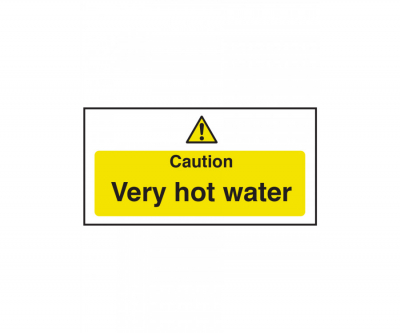 CAUTION VERY HOT WATER SIGN S/A  100X200MM