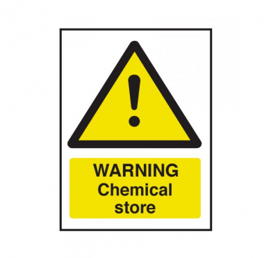 WARNING CHEMICAL STORE SAFETY SIGN 200X150MM WS167