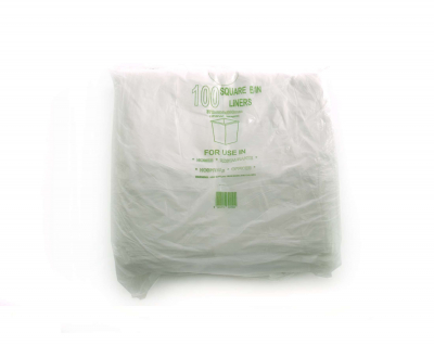 HEAVY DUTY SQUARE WHITE BIN LINERS 15 X 24 X 24Inch