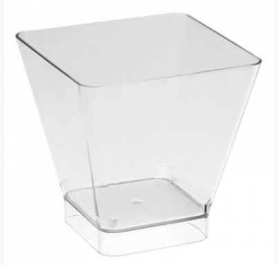 20CL SQUARE CLEAR PLASTIC BOWL 200ML
