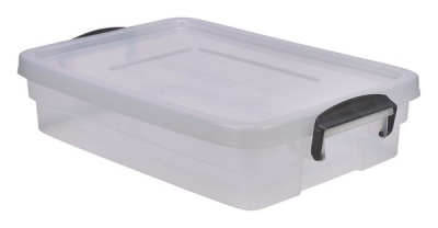 STORAGE BOX 20LTR W/CLIP HANDLES X4 59X40X13CM 10290