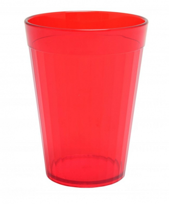 FLUTED TUMBLER COPOLY 7OZ TRANSLUCENT RED