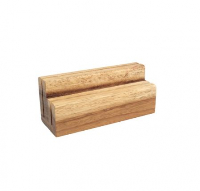 T&G MENU HOLDER WITH 2 SLOTS RUSTIC ACACIA 140X50X60MM  X6