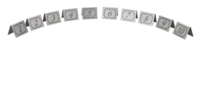 STAINLESS STEEL TABLE NUMBERS 1-10 BLACK EDGE/NUMBER 3467