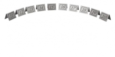 STAINLESS STEEL TABLE NUMBERS 11-20 BLACK EDGE/NUMBER 3468