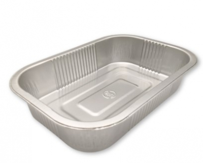 ALUMINIUM SMOOTHWALL FOIL TRAY 220X150X44MM 1000CC