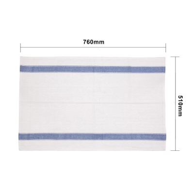 VOGUE HEAVY DUTY TEA TOWELS 100% COTTON WITH BLUE BORDER 76 X 50CM
