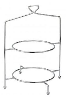 UTOPIA CHROME PLATED SAVOY 2-TIER CAKE PLATE STAND 13Inch