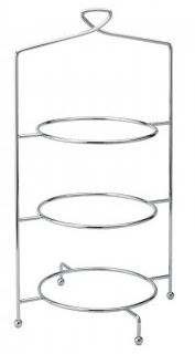 UTOPIA CHROME PLATED SAVOY 3-TIER CAKE PLATE STAND 18Inch