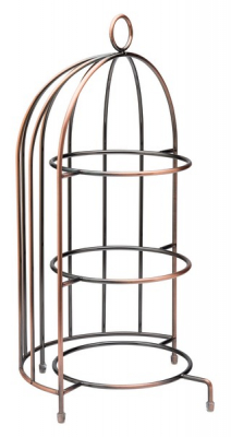 UTOPIA AGED COPPER 3-TIER BIRDCAGE PLATE STAND 17.3X8.7Inch