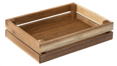 UTOPIA ACACIA WOOD RECTANGULAR CRATE 10X7.9Inch