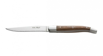 LAGUIOLE REDWOOD HANDLED STEAK KNIFE SERRATED EDGE  X12
