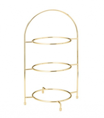 UTOPIA GOLD 3 TIER CAKE PLATE  STAND 17Inch (43CM)