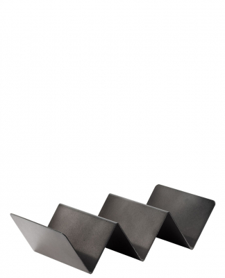 BLACK TRIPLE STREET FOOD STAND 21CM X 10CM