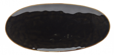 UTOPIA VITRIFIED PORCELAIN KELP BLACK OVAL PLATE 10.4Inch
