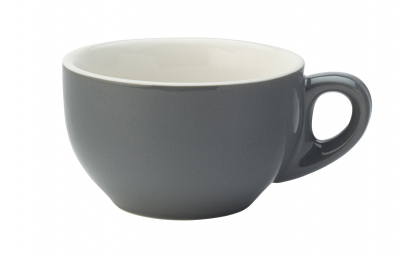 UTOPIA SUPER VITRIFIED PORCELAIN BARISTA GREY LATTE CUP 10OZ