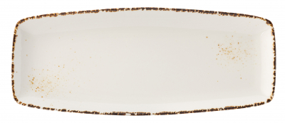 UTOPIA VITRIFIED PORCELAIN CREAM UMBRA OBLONG PLATE 12Inch