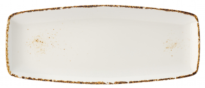 UTOPIA VITRIFIED PORCELAIN CREAM UMBRA OBLONG PLATE 14.6Inch
